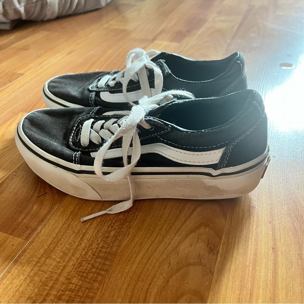Vans Black and White Kids Sneakers